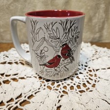 Caneca de café Spectrum Designz dupla face pássaros de inverno Cardinals Birdhouse 16 oz comprar usado  Enviando para Brazil