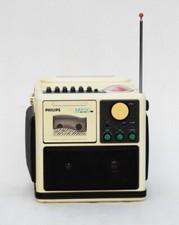 GRAVADOR CASSETE RÁDIO SOM MÓVEL VINTAGE DÉCADA DE 1980 PHILIPS ESTÉREO PORTÁTIL, usado comprar usado  Enviando para Brazil