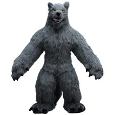 Macacão de festa cosplay Halloween fantasia inflável lobo cinza peludo mascote pelúcia comprar usado  Enviando para Brazil