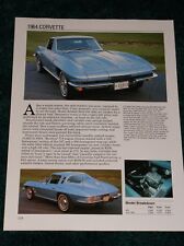 1964 CHEVY CORVETTE SPEC SHEET 64 CUPÊ STING RAY STINGRAY FOTO 327 INFORMAÇÕES★★ comprar usado  Enviando para Brazil