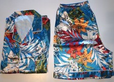 NOVO CONJUNTO DE PIJAMA MASCULINO 2 PEÇAS CETIM ESTAMPA AZUL ADULTO L comprar usado  Enviando para Brazil