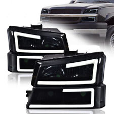 Lâmpada de faróis LED DRL compatível com 2003-2006 Chevy Silverado Avalanche preta fumaça comprar usado  Enviando para Brazil