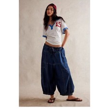 Calça jeans Free People We The Free Seasons pull-on algodão pullado baixo L 278691 comprar usado  Enviando para Brazil