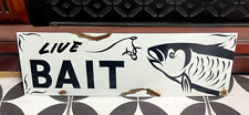 Isca viva de metal pintada vintage pesca celeiro enferrujado isca lago loja placa , usado comprar usado  Enviando para Brazil