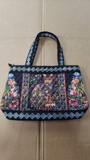 2011 Bradford Exchange Bolsa Tote Preta com Zíper Raro Design Floral Gato Vintage comprar usado  Enviando para Brazil
