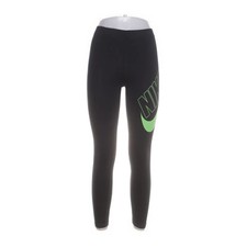 Używany, Nike, legginsy sportowe, rozmiar: XL, czarny/zielony, bawełna/elastan, nadruk #tuU na sprzedaż  PL