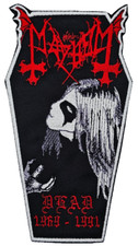 MAYHEM DEAD RED | ADESIVO BORDADO BORDA CAIXÃO BRANCO, usado comprar usado  Enviando para Brazil