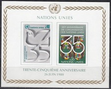 Vereinte Nationen - Genf Nr. 92B-93B** (Bl. 2**) - 35 Jahre UNO comprar usado  Enviando para Brazil