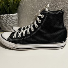 Sapato Masculino Converse Chuck Taylor All Star COURO Alto Preto EUA 8.5 *LEIA A ESCRIVANINHA comprar usado  Enviando para Brazil