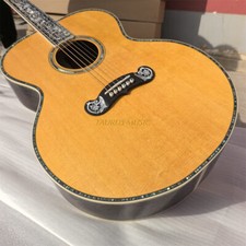 Guitarra acústica 43 polegadas J200 abeto sólido real concha Abalone Santos jacarandá traseira comprar usado  Enviando para Brazil