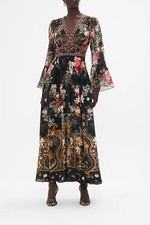 Vestido CAMILLA A Night At The Opera em forma de cintura com mangas babados RRP $899 comprar usado  Enviando para Brazil