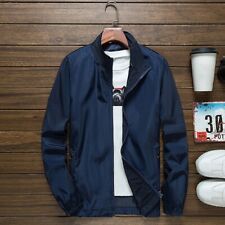 Casaco masculino corta-vento fino manga longa colarinho stand-up jaqueta casual com zíper comprar usado  Enviando para Brazil