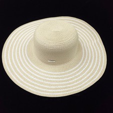 Chapéu Ralph Lauren STRAW aba larga flexível feminino tamanho único bege branco sol praia, usado comprar usado  Enviando para Brazil