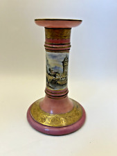 Pink prattware candlestick for sale  LINCOLN