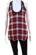 Regata Joseph Feminina Gola Redonda Georgette Seda Xadrez Camadas Bege Vermelho Pequena comprar usado  Enviando para Brazil