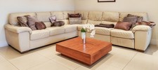 Seater cream leather for sale  LEATHERHEAD