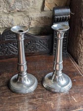 Antique pewter candlesticks for sale  BARNARD CASTLE