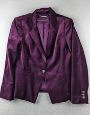 Jaqueta Blazer White House Black Market Tamanho 12 Roxo Escuro Veludo Um Botão comprar usado  Enviando para Brazil