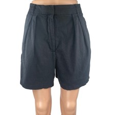 Bermuda Abercrombie & Fitch feminina preta plissada cintura alta perna larga P comprar usado  Enviando para Brazil