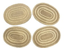 4 caixas e barris ovais tapete de trança tecido natural rattan placemats carregadores 18"" comprar usado  Enviando para Brazil