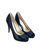 Max Mara Black Patent Leather Peep-Toe Heels – Made in Italy, usado comprar usado  Enviando para Brazil