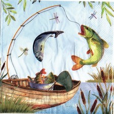 Serviettes papier pêche d'occasion  France