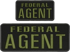REMENDO BORDADO AGENTE FEDERAL 4X11 E 3X6 GANCHO NAS COSTAS PRETO/verde od comprar usado  Enviando para Brazil
