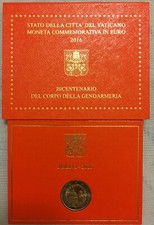 2016 Vaticano 2 Euro Commemorativo BICENTENARIO DEL CORPO DELLA GENDARMERIA comprar usado  Enviando para Brazil