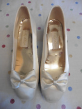 cream satin wedding shoes for sale  FARNBOROUGH