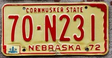 1972 nebraska license plates for sale  Provo