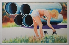Usado, Pintura aquarela patinação jovem Mike Mazer (1936-1922) - Boston comprar usado  Enviando para Brazil