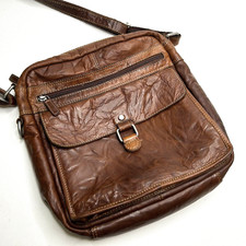 *Tiracolo de couro conhaque macio casual robusto JACK GEORGES Voyager GG $275 comprar usado  Enviando para Brazil