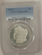 1878-S Morgan dólar prata PCGS MS62 DMPL espelho camafeu grosso PL explosão branco BU comprar usado  Enviando para Brazil