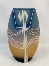 Usado, Vaso de flores pastel gravado em índios americanos de cerâmica assinado comprar usado  Enviando para Brazil