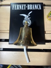 Sino de latão muito raro Fernet-Branca última chamada com suporte para placa de parede comprar usado  Enviando para Brazil