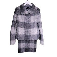 Mini-saia Talbots lã alpaca terno 6 cinza xadrez zíper completo jaqueta bolsos preppy comprar usado  Enviando para Brazil