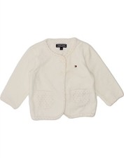 Cardigã suéter Tommy Hilfiger bebê meninas 3-6 meses algodão branco BC14, usado comprar usado  Enviando para Brazil