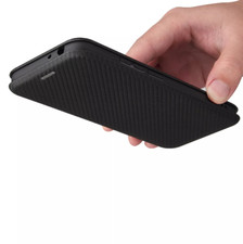 Capa carteira telefone couro flip fibra de carbono magnética 23455 comprar usado  Enviando para Brazil