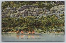 Cartão postal de linho cena de barco White River perto de Beaver AR Arkansas Eureka Springs, usado comprar usado  Enviando para Brazil