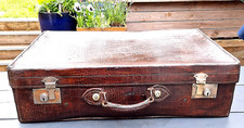 MALA DE COURO ANTIGA TAMANHO GRANDE 28" c.1920 comprar usado  Enviando para Brazil