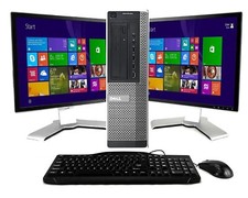 DVD Dell Desktop PC Computer Core I3 1TB, 8GB Dual 19" LCDs Wi-Fi Windows 10 comprar usado  Enviando para Brazil