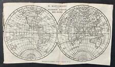 MAPA DEL MUNDO ANTIGUO VALLARDI GRABADO EN COBRE 19 EN DOS HEMISFERIOS segunda mano  Embacar hacia Argentina