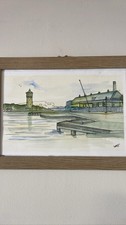Watercolor framed lighthouse for sale  NORTH SHIELDS