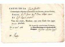 1784 document papier d'occasion 1784 document papier d'occasion  Chaumont