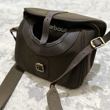 Bolso Bandolera Barbour Vintage Cartucho Cera Algodón Cuero Borde Oliva segunda mano  Embacar hacia Mexico
