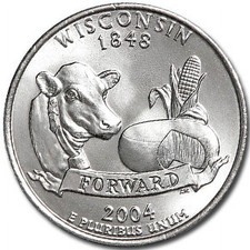 EUA - 2004D - Washington US$ 1/4 - Wisconsin - Edição Estadual comprar usado  Enviando para Brazil