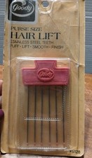 Bolsa vintage Goody tamanho elevador de cabelo aço inoxidável dentes palheta puff elevador NOS ROSA ANOS 70 comprar usado  Enviando para Brazil