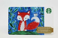 Starbucks Coffee 2015 cartão de presente Little Red Fox Caneca Folhas Verdes saldo zero comprar usado  Enviando para Brazil