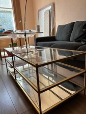 Elegant glass gold for sale  LONDON