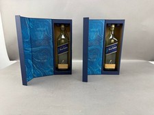 Lote de 2 garrafas vazias de uísque escocês Johnnie Walker etiqueta azul com caixa de exibição, usado comprar usado  Enviando para Brazil